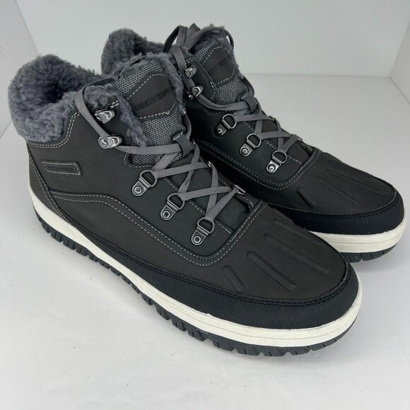 Weatherproof Mens 1624753 Gray Slope Memory Foam Faux Fur Size 13M Sneakers - Picture 2 of 10